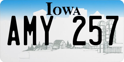 IA license plate AMY257