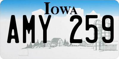 IA license plate AMY259