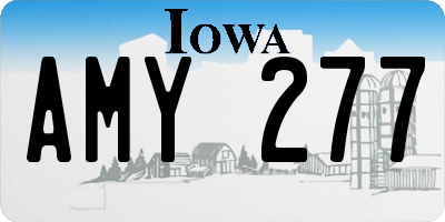 IA license plate AMY277