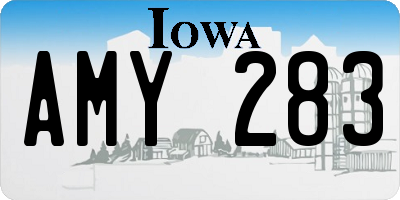 IA license plate AMY283