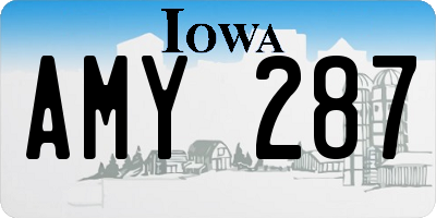 IA license plate AMY287