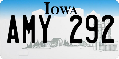 IA license plate AMY292