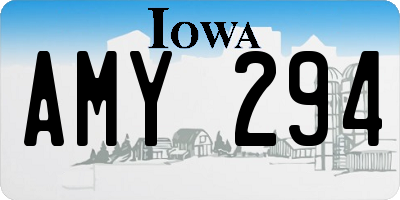 IA license plate AMY294