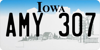IA license plate AMY307