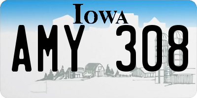 IA license plate AMY308