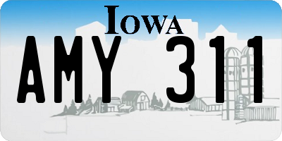 IA license plate AMY311