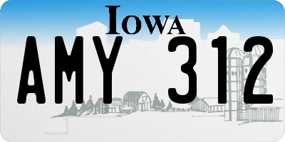 IA license plate AMY312