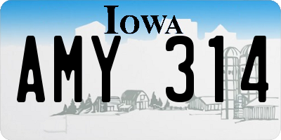 IA license plate AMY314