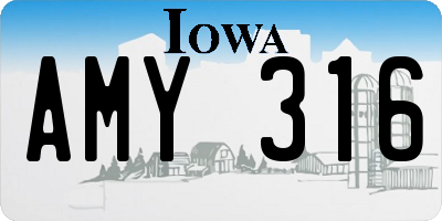 IA license plate AMY316