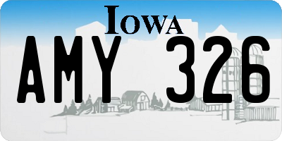 IA license plate AMY326