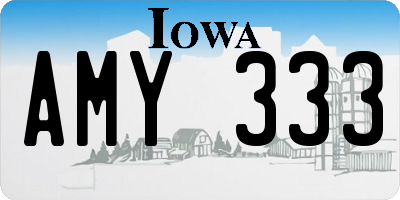 IA license plate AMY333