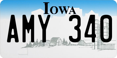 IA license plate AMY340