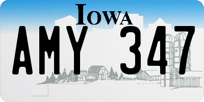 IA license plate AMY347
