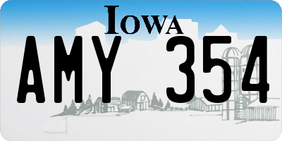 IA license plate AMY354