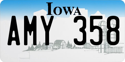 IA license plate AMY358