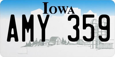 IA license plate AMY359