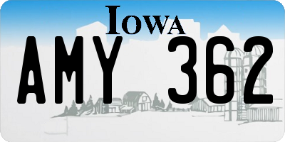 IA license plate AMY362