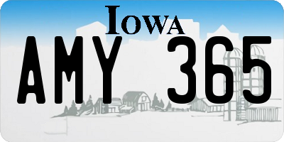 IA license plate AMY365