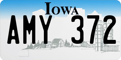 IA license plate AMY372