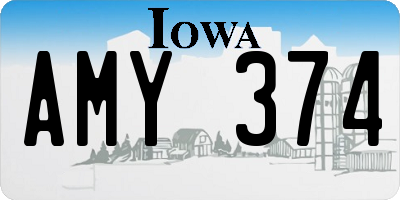 IA license plate AMY374