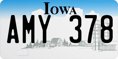 IA license plate AMY378