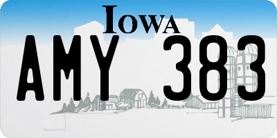 IA license plate AMY383