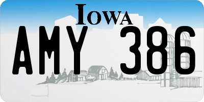IA license plate AMY386