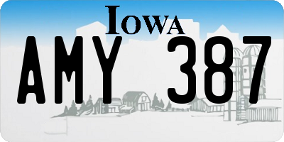 IA license plate AMY387