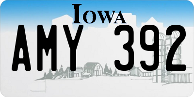 IA license plate AMY392