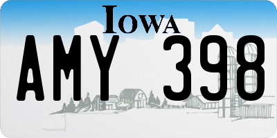 IA license plate AMY398
