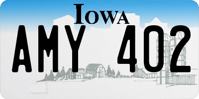 IA license plate AMY402