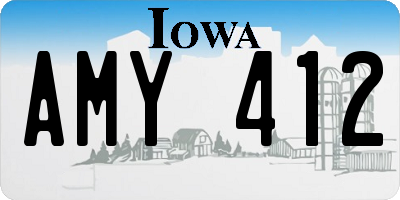 IA license plate AMY412