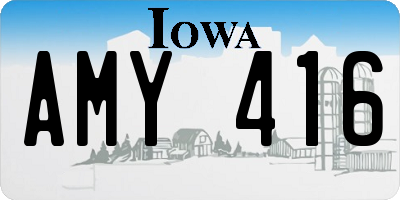 IA license plate AMY416