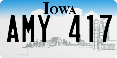 IA license plate AMY417