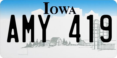 IA license plate AMY419
