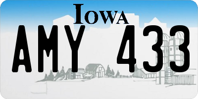 IA license plate AMY433