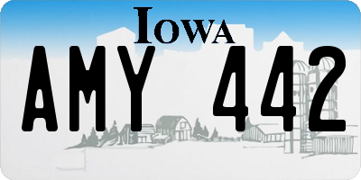 IA license plate AMY442