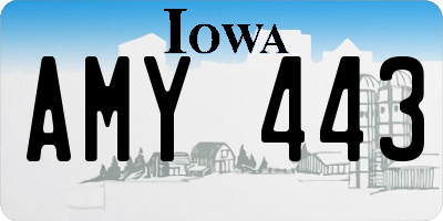 IA license plate AMY443