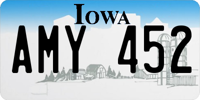 IA license plate AMY452