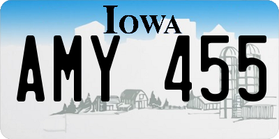 IA license plate AMY455