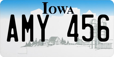 IA license plate AMY456