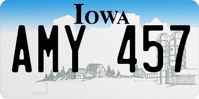 IA license plate AMY457