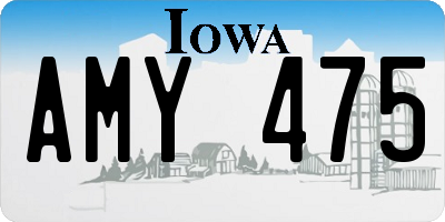 IA license plate AMY475