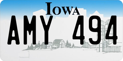 IA license plate AMY494