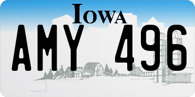IA license plate AMY496