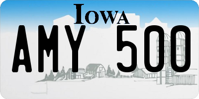 IA license plate AMY500