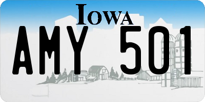 IA license plate AMY501