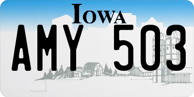 IA license plate AMY503