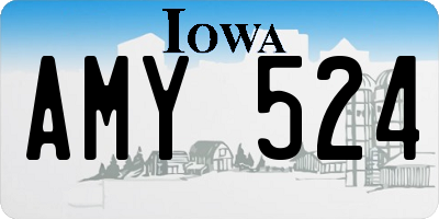 IA license plate AMY524