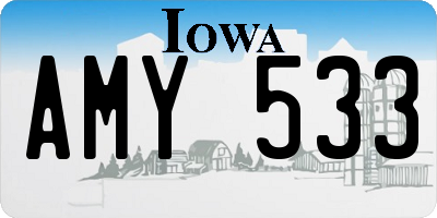 IA license plate AMY533